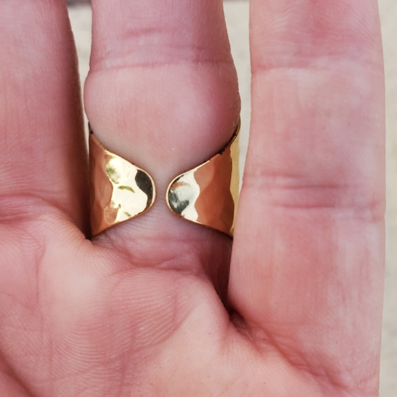 New Huge Titanium Window Druzy Adjustable Gold Ring. - Picture 13 of 16